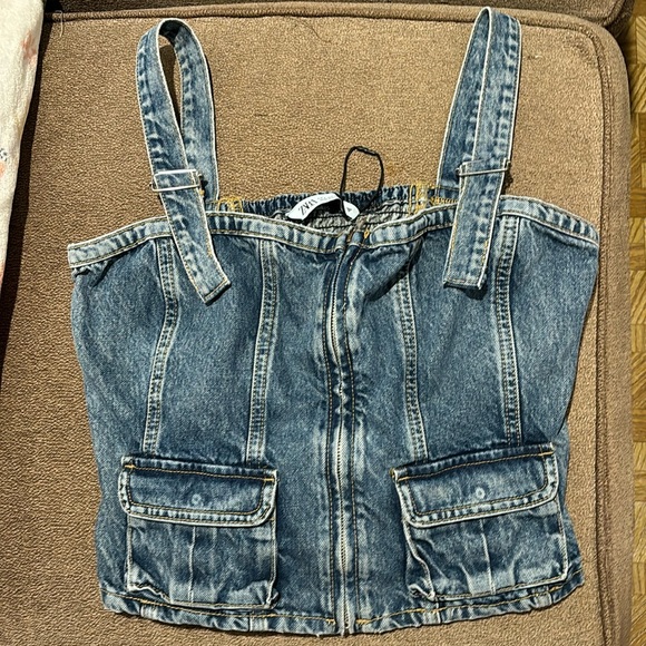 Zara Tops - Brand new never been worn denim  top